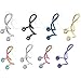 IPINK Rainbow Spiral Twister Surgical Steel Hypoallergenic Unique Spiral Industrial Ear Piercing Navel Ring Earring 7 Pieces