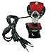 HDE 12 Megapixel Webcam USB Online Camera with Microphone and 6 LEDs for Video Conferencing (Red)