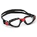 Aqua Sphere Kayenne Swim Goggle Clear Lens, Black and Red Adult UV Protection Anti Fog Swimming Goggles