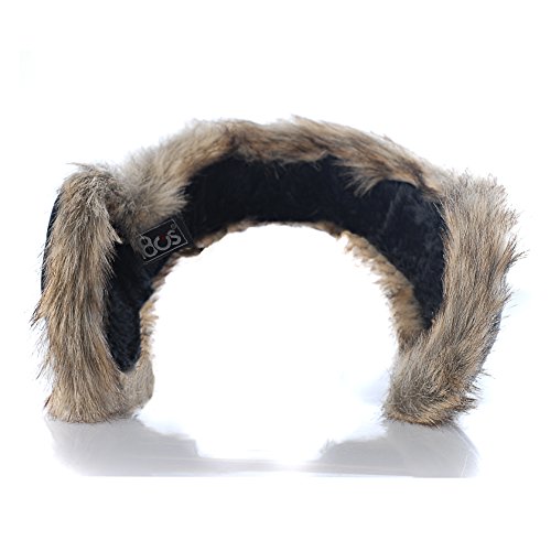 180s Women's Down With Fur Behind The Head Ear Warmer Black