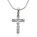 925 Sterling Silver Filigree Celtic Cut-Out Cross Pendant on Alloy Necklace Chain, 18 inches