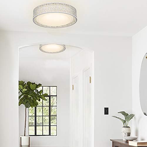 20W LED Ceiling Light, VICNIE 14 Inch Flush Mount Lighting Fixture,1400 Lumens 3000K Warm White, Dimmable, ETL Listed for Kitchen, Hallway, Bedroom, Stairways (Metal Body and Acrylic Shade)