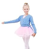 PINKDAA Kids Girl Dance Sweater Ballerina Long Sleeve Knit Wrap Top Ballet Cardigan