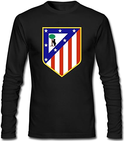 Nanmen Men's Atletico Madrid Logo Long Sleeve Shirt black XL
