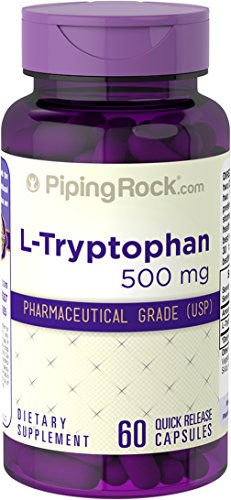 Piping Rock Pharmaceutical Grade L-Tryptophan 500 mg 60 Quick Release Capsules Dietary Supplement Piping Rock Pharmaceutical Grade L-Tryptophan 500 mg 60 Quick Release Capsules Dietary Supplement