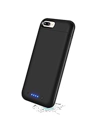 AexPower   Carcasa para iPhone 8 Plus y 7 Plus, batería externa recargable para iPhone 7 Plus 8 Plus (5,5 pulgadas), Negro