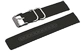 Ballistic NATO Two Piece Nylon Canvas 20mm Military Black Replacement Watch Band