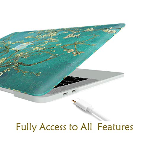 MacBook Case Laptop Case Flower Hard Shell Cover, Keyboard Cover, Screen Protector for MacBook Pro 15 Inch Case 2018 2017 2016 Release A1990/A1707 Touch Bar Models (Flower 7) - Thumbnail 2
