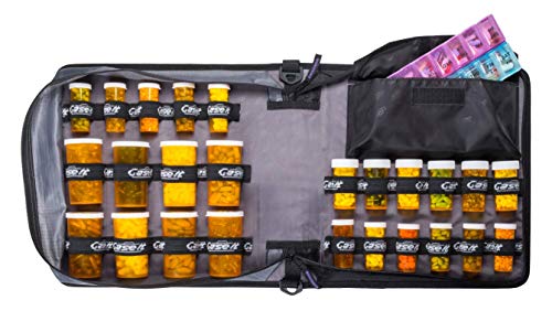 Med Manager XL by Case-It (Red), Insulated Medication Binder w/ Strap and Portable Pill/Medicine Organizer, Holds (25) 30/60/90-Day Pill Bottles, Pill Organizer, 6-Pocket Folder, (13" x 13" x 4.5")