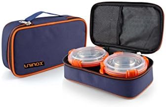 uninox Stainless Steel Evita lunch box - Air tight Dishwasher Safe and Leak Proof 3 Containers Lunch Box