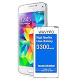 (Upgraded) Galaxy S5 Battery, Wavypo 3300mAh Replacement Battery for Samsung Galaxy S5 I9600, G900A, G900P, G900V, G900T, G900F, G900H, G900R4, S5 Spare Battery [36 Months Warranty]