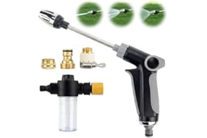 Turn Any Hose into a High Pressure Water Cleaning Jet, 2026 New Heavy Duty Garden Hose Nozzle, Multi Function Lawn & Garden W