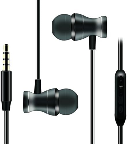 Wired Headphones,in Ear Magnetic Metal Sport Earbuds Sweatproof Headsets with Mic,Noise Canceling HiFi Stereo Heavy Bass Earphones for Workout Running Jogging Gym for iPhone Samsung by Mayama(Black)
