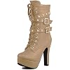 ForeMode-Women-Autumn-Round-Toe-Lace-up-Ankle-Buckle-Chunky-High-Heel-Platform-Knight-Martin-Boots