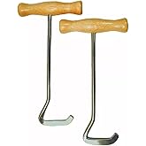 Pair of Boot Pulls Hooks 8 inch, Wooden Handles, for Equestrian Cowboy, Tall Riding Boots