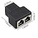 RJ45 Female 1 to 2 Port Female Socket Adapter Interface, Gedun RJ45 Network Splitter Adapter, Ethernet Cable 8P8C Extender PlugConnect Network Socket Adapter for Cat5, Cat5e, Cat6, Cat7 (Black)