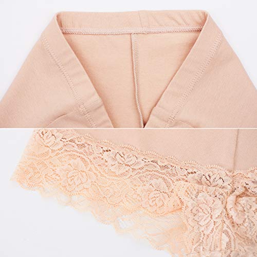 Women Cotton Underwear 6 Lace Boy Shorts Panties Slip Shorts for Womens