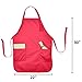 DALIX Apron Commercial Restaurant Home Bib Spun Poly Cotton Kitchen Aprons (2 Pockets) in Red