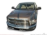 3M SERIES VINYL - (6 piece) 2010 - 2018 Dodge Ram 2500 3500 Truck Hood Stripes Graphic 6 STAMPS VENT INLAY Louver Decals Kit (EL Master Grade Pro: Matte Satin Black)