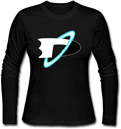 Female Love Ring Spun Cotton Danny Phantom Logo Long Sleeve T-Shirt Black US Size S