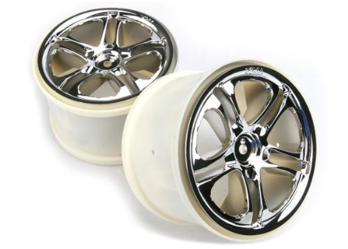Traxxas 5172X 3.8" Chrome Revo Split-Spoke Wheels (pair)