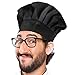 Landisun Chef Hat Cooking Hat Kitchen Elastic Hat Funny Cosplay Black