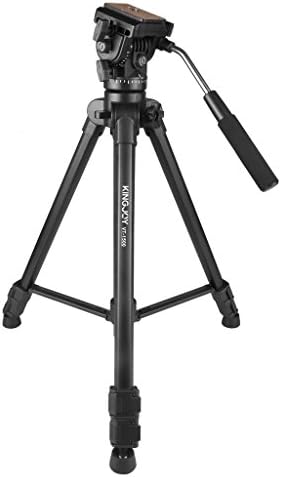Professional Fluid Head Tripod with 1/4" Screw High Performance Tripod System for Canon Nikon Sony DSLR Camera Camcorder 360 Degrees Rotation Shooting Adjustable Height KINGJOY