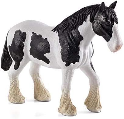 MOJOClydesdale Horse Black and White | Hand-Painted Toy Figure | Horse and Farmland Collection | True to Life & Highly Detailed | Designed in UK