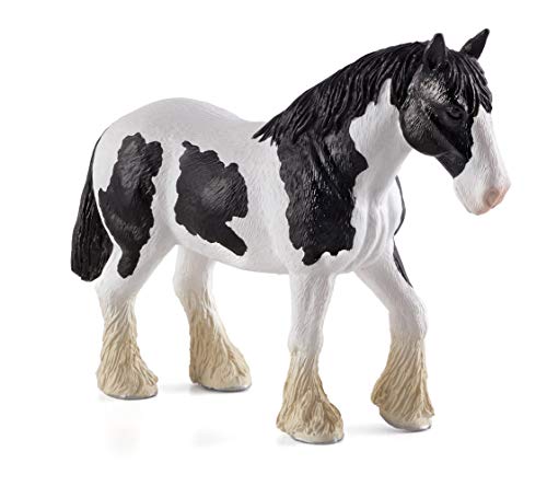 MOJOClydesdale Horse Black and White | Hand-Painted Toy Figure | Horse and Farmland Collection | True to Life & Highly Detailed | Designed in UK