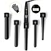 ELEHOT Curling Wand Iron Set 5 in 1 and LCD Temperature Control 31 Heat Settings Interchangeable Ceramic Tourmaline Barrels-Black