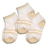Ecoland Baby Infant and Toddler Boys Organic Cotton Striped Quarter Socks - 3 Pairs