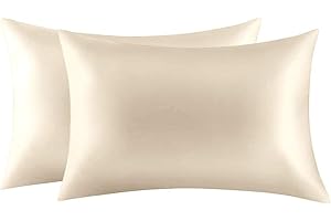 Jocoku 100% Mulberry Silk Pillowcases Set of 2 for Hair and Skin and Super Soft and Breathable Queen Size Nature Silk Pillowcases (Queen, Buff Beige)