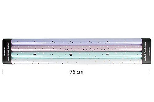 image for LaRibbons Gift Wrapping Paper Roll - 100 Sq Ft. - Gold / Sliver Foil -