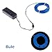 TopYart Neon LED Light Glow EL Wire Battery Pack String Strip Rope Tube Car Dance Party + Controller (15ft, Blue)