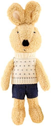 JIARU Stuffed Animals Toys Easter Rabbits Bunny Plush with Removable Clothes (Brown 1, 16 Inch)