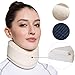 Velpeau Neck Brace for Neck Pain and Support - Soft Cervical Collar for Sleeping, Snoozing, Sleeping Upright, Anti-Snoring, Sleep Apnea for Women & Men (White, Enhanced Version, L: 14-16.5