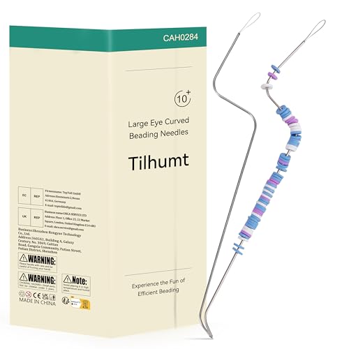 Tilhumt 2Pc Big Eye Needle 7" for Electric Clay Bead Spinner, Compatible Clay Bead Spinner for Jewelry Making, Bracelet, Necklace, Waist Crafts