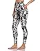 Colorfulkoala Women’s High Waisted Yoga Pants 7/8 Length Leggings with Pockets (S, Black & White Brush Strokes)thumb 1