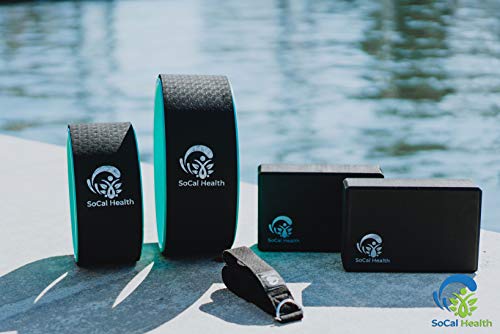SoCal-Health-Yoga-Wheel-Set-with-Fitness-Resistance-Strap-Blocks-and-Carry-Bag-Stretching-Rollers-for-Flexibility-and-Balance-with-High-Density-Foam-Block-to-Support-and-Deepen-Poses-6-Piece-Set