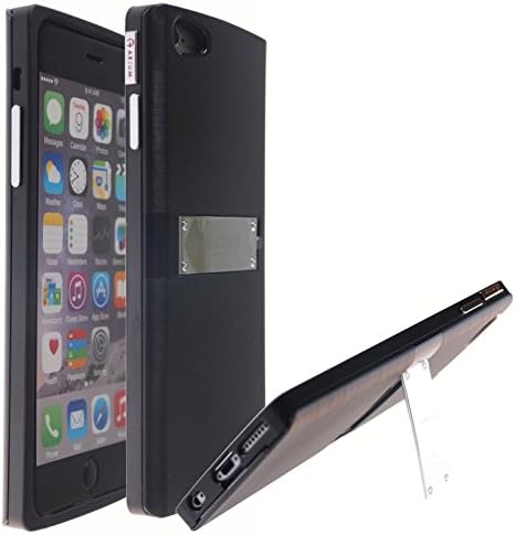 iphone 6 Plus (5.5), [Shockproof] Credit Card Case [Dual Layer] Protective Hybrid Case [Kick Stand] with One Card Slot Wallet For Apple iphone 6S Plus (Bumper - Black)