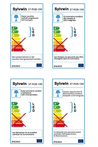Sylvwin Tiras LED 10m,Tiras de Luces LED 10m RGB con Sincronización Musical,Aplicación Bluetooth y 40 Botones Control Remoto para Sala de Estar / Cocina,Decoración de Dormitorio,Fiesta, Bar ,TV