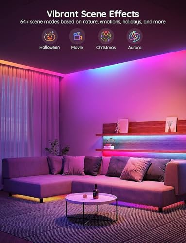 Govee 30m RGBIC LED Strip Lights, Smart LED Lights Work with Alexa and Google Assistant, App Control Segmented DIY Colour Changing, 2 Rolls of 15m LED Strips, WiFi LED Strip for Bedroom