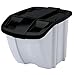 Suncast 18 Gallon Indoor or Outdoor Stackable Waterproof Recycling Lidded Storage Container Bin with Front Flap, Gray (4 Pack)