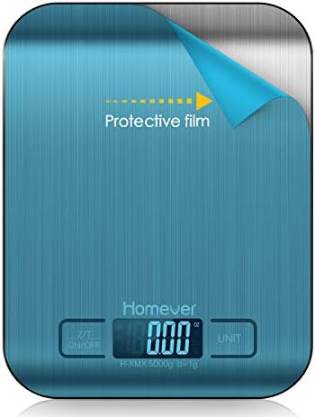 Homever Balance de Cuisine Électronique, Balance numérique de cuisine de Haute Précision, Fonction Tare, Plus Large Plate-Forme, LCD Rétroéclairé, Auto-arrêt,5kg/11lb - Acier Inoxydable - Cuisine A Vivre Homever Balance de Cuisine Électronique, Balance numérique de cuisine de Haute Précision, Fonction Tare, Plus Large Plate-Forme, LCD Rétroéclairé, Auto-arrêt,5kg/11lb - Acier Inoxydable