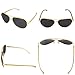 J+S Premium Ultra Sleek, Military Style, Sports Aviator Sunglasses, Polarized, 100% UV protection - (Large Frame - Gold Frame/Black Lens)