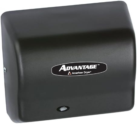AD90-BG Advantage Steel Standard Automatic Hand Dryer, Black Graphite Epoxy Finish, 1/8 HP Motor, 100-240V, 5-5/8" Length x 10-1/8" Width x 9-3/8" Height