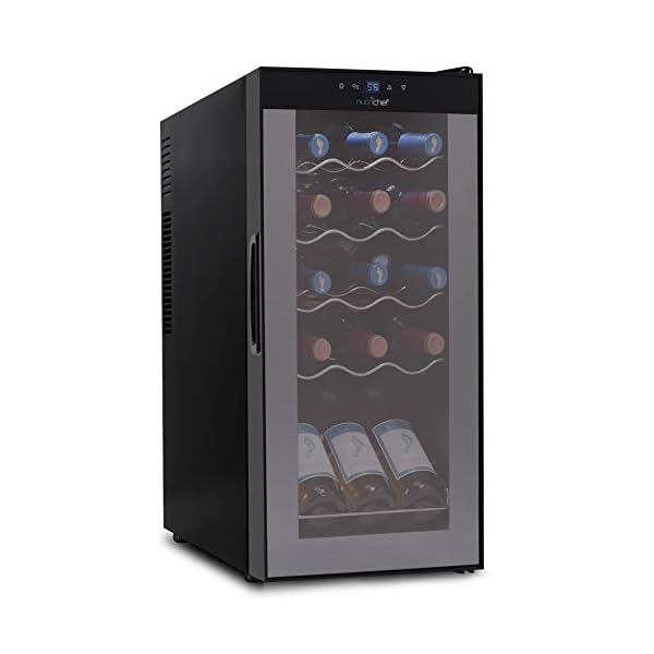 15-Bottle-Wine-Cooler-Refrigerator-White-Red-Wine-Fridge-Chiller-Countertop-Wine-Cooler-Freestanding-Compact-Mini-Wine-Fridge-15-Bottle-Capacity-Digital-Control-Glass-Door-NutriChef-PKCWC150