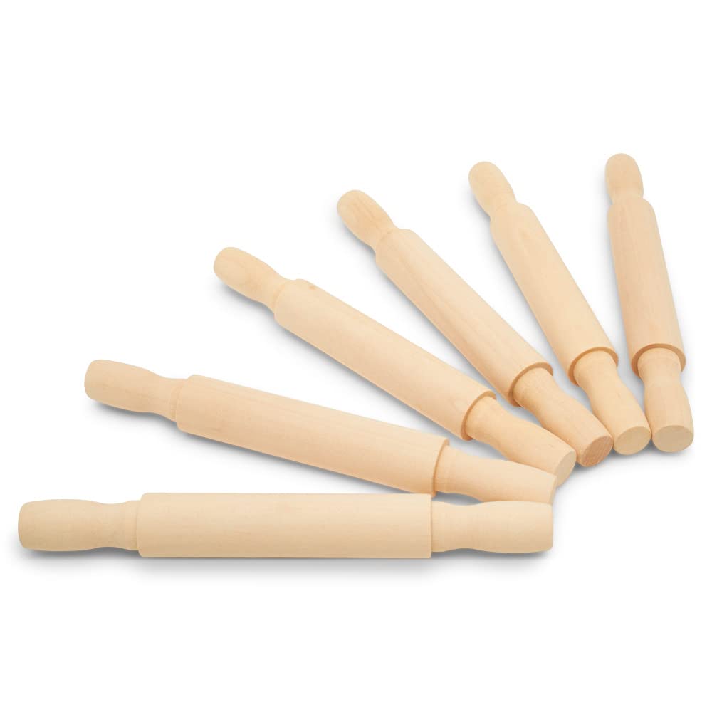 Photo 1 of Wooden Mini Rolling Pin, 7 Inches Long, Pack of 50, Perfect for Fondant, Pasta, Baking in the Kitchen, Play-doh, Crafting and Imaginative Play, by Woodpeckers