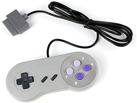 XHERO 2-Piece Classic Retro Controller for SNES Super Nintendo / Super Famicom Style Gamepad / Video Game Wired Joypad