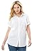 Woman Within Women's Plus Size Short-Sleeve Button Down Seersucker Shirt